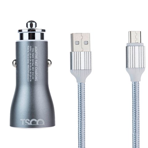 شارژر فندکی تسکو مدل TCG 13 به همراه کابل تبدیل USB به microUSB