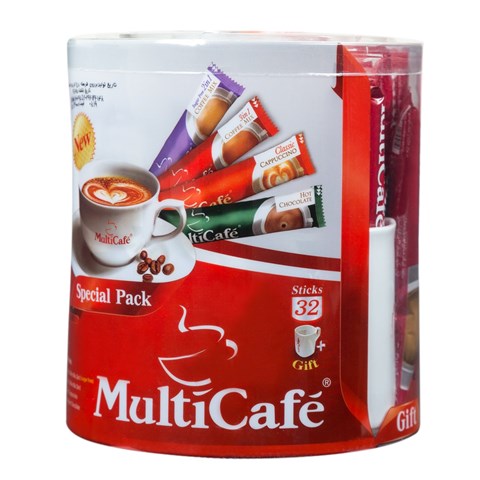 بسته ویژه مولتی کافه مقدار 600 گرم بسته 32 عددی به همراه ماگ هدیه