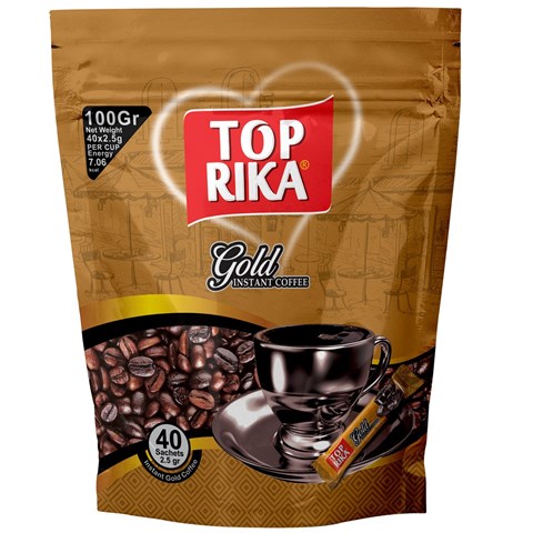 قهوه فوری تاپریکا مدل Gold بسته 40 عددی
