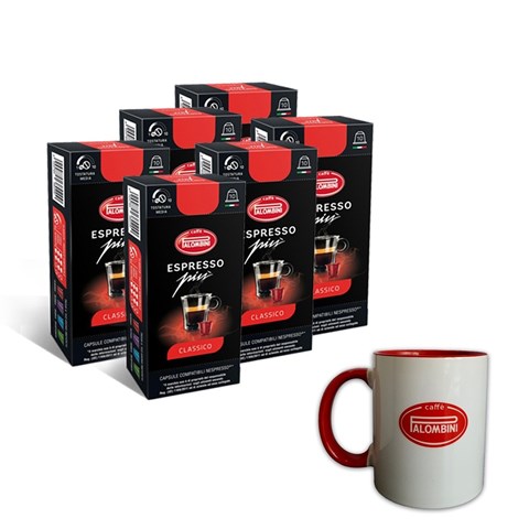 کپسول قهوه اسپرسو پالومبینی مدل Classic مجموعه 6 عددی به همراه ماگ