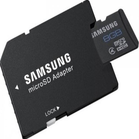 کارت حافظه microSDHC سامسونگ مدل u  کلاس 4 ظرفیت 8 گیگابایت به همراه آداپتور  SD