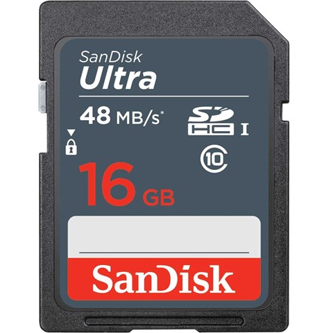 کارت حافظه SDHC سن دیسک مدل Ultra کلاس 10 استاندارد UHS-I سرعت 48MBps ظرفیت 16 گیگابایت