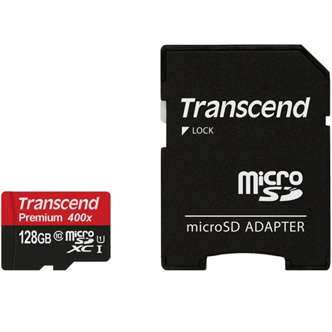 کارت حافظه microSDXC ترنسند مدل Premium کلاس 10 استاندارد UHS-I U1 سرعت 60MBps 400X همراه با آداپتور SD ظرفیت 128 گیگابایت