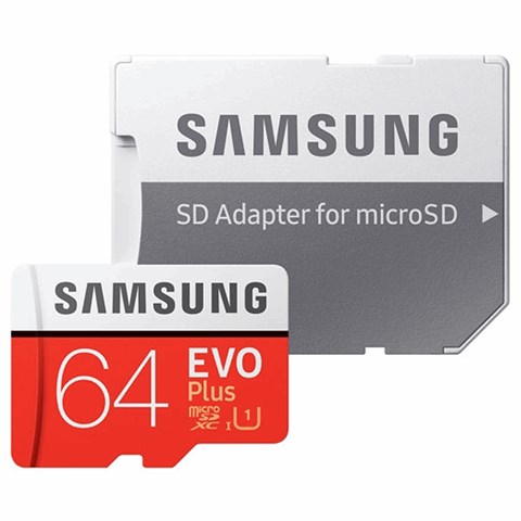 کارت حافظه microSDXC سامسونگ مدل Evo Plus کلاس 10 استاندارد UHS-I U1 سرعت 80MBps همراه با آداپتور SD ظرفیت 64 گیگابایت