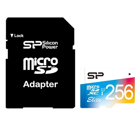 کارت حافظه microSDXC سیلیکون پاور مدل Color Elite کلاس 10 استاندارد UHS-I U1 سرعت 85MBps همراه با آداپتور SD ظرفیت 256 گیگابایت
