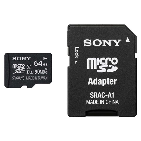 کارت حافظه microSDXC سونی مدل SR-64UY3A کلاس 10 استاندارد UHS-I U1 سرعت 90MBps ظرفیت 64 گیگابایت همراه با آداپتور SD