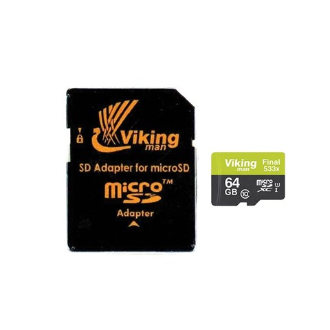 کارت حافظه microSDXC ویکینگ مدل VI64GM کلاس 10 استاندارد UHS-I سرعت 80MBps همراه با آداپتور ظرفیت 64GB