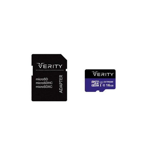 کارت حافظه microSDHC وریتی مدل کلاس 10 استاندارد U3 سرعت 80MBps همراه با آداپتور SD ظرفیت 16 گیگابایت