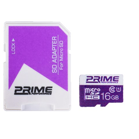 کارت حافظه microSDHC پرایم کلاس 10 استاندارد UHS-I U1 سرعت 85MBps همراه با آداپتور SD ظرفیت 16 گیگابایت