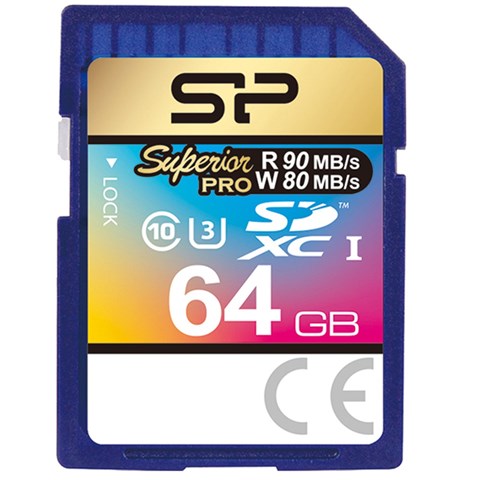 کارت حافظه SDXC سیلیکون پاور مدل Superior Pro کلاس 10 استاندارد UHS-I U3 سرعت 90MBps ظرفیت 64 گیگابایت