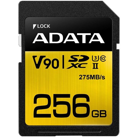 کارت حافظه‌ SDXC ای دیتا مدل Premier ONE V90 کلاس 10 استاندارد UHS-II U3 سرعت 275MBps ظرفیت 256 گیگابایت