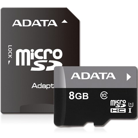 کارت حافظه microSDHC ای دیتا مدل Premier کلاس 10 استاندارد UHS-I U1 سرعت 50MBps به همراه آداپتور SD ظرفیت 8 گیگابایت