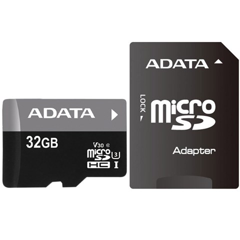 کارت حافظه microSDHC ای دیتا مدل Premier Pro V30 کلاس 10 استاندارد UHS-I U3 سرعت 95MBps همراه با آداپتور SD ظرفیت 32 گیگابایت