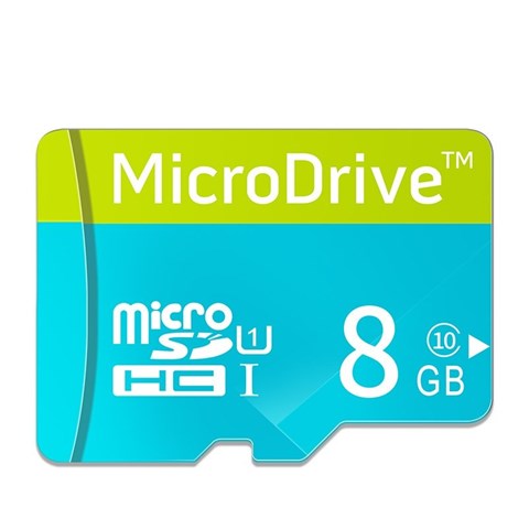 کارت حافظه microSDHC میکرودرایو مدل DR8009 کلاس 10 ظرفیت 8 گیگابایت وکیوم آبی همراه با آداپتر SD