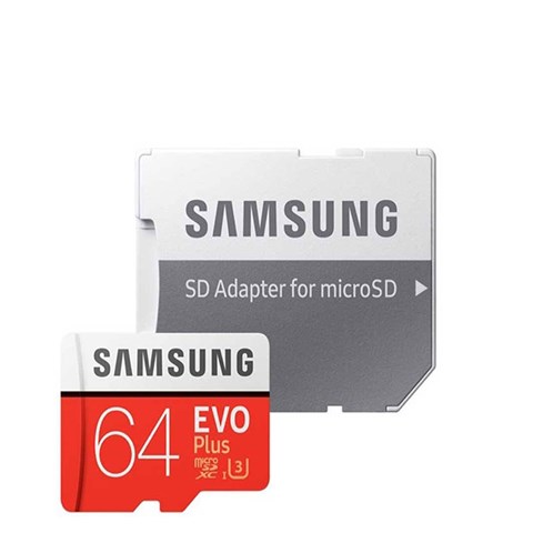 کارت حافظه microSDXC سامسونگ مدل Evo Plus کلاس 10 استاندارد UHS-I U3 سرعت 95MBps ظرفیت 64 گیگابایت به همراه آداپتور SD