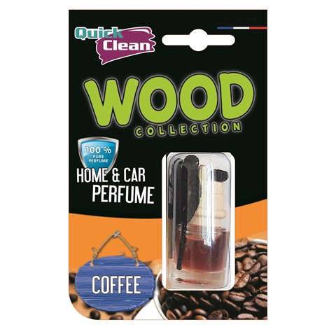 خوشبو کننده خودرو کوئیک کلین مدل WOOD Coffee با حجم 7 میلی لیتر