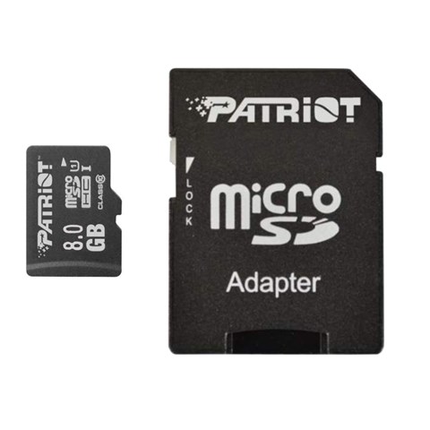 کارت حافظه microSDHC پتریوت مدل LX کلاس10 استاندارد UHS-I U1 سرعت 48MBps ظرفیت 8 گیگابایت به همراه آداپتور SD