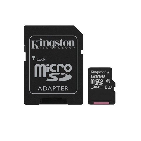 کارت حافظه microSDHC کینگستون مدل Canvas Select کلاس 10 استاندارد UHS-I U1 سرعت 80MBps ظرفیت 128 گیگابایت به همراه آداپتور SD