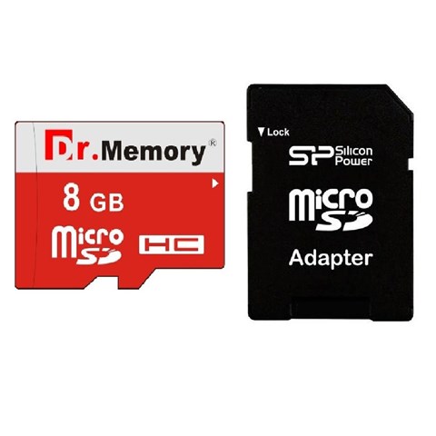کارت حافظه microSDHC دکتر مموری مدل DR6022RVB کلاس 10 استاندارد UHS-I U1 سرعت 80MBps ظرفیت 8 گیگابایت به همراه آداپتور microSD