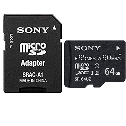 کارت حافظه microSDXC سونی مدل SR-64UZ کلاس 10 استاندارد UHS-I U3 سرعت 95MBps ظرفیت 64 گیگابایت به همراه آداپتور SD