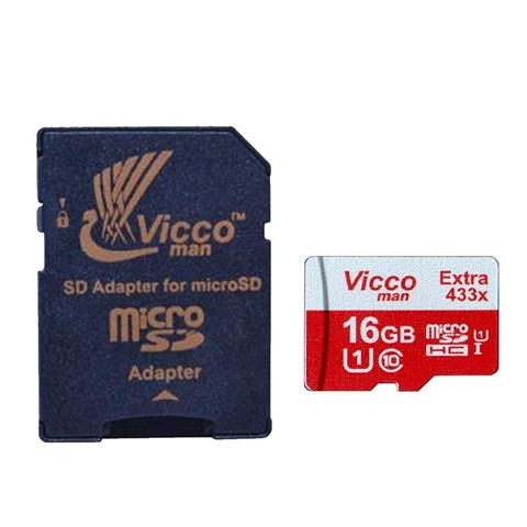 کارت حافظه microSDHC ویکومن مدل 433X کلاس 10 استاندارد UHS-I U1 سرعت 65MBps ظرفیت 16 گیگابایت به همراه آداپتور SD