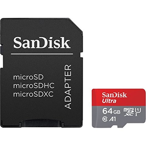 کارت حافظه microSDXC سن دیسک مدل Ultra A1 کلاس 10 استاندارد UHS-I سرعت 100MBps ظرفیت 64 گیگابایت به همراه آداپتور