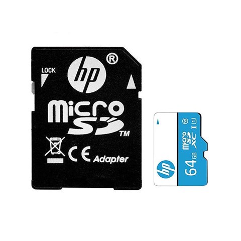کارت حافظه‌ microSDHC اچ پی مدل MX310 کلاس 10 استاندارد UHS-I U1 سرعت 100MBps ظرفیت 64 گیگابایت به همراه آداپتور SD