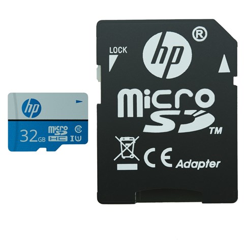 کارت حافظه microSDXC اچ پی مدل mx210 کلاس 10 استاندارد UHS-I U1 سرعت 100MBps ظرفیت 32 گیگابایت به همراه اداپتور SD