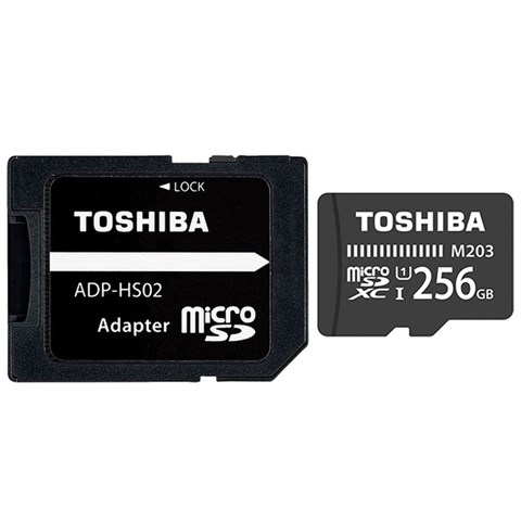 کارت حافظه microSDXC توشیبا مدل M203 کلاس 10 استاندارد UHS-I U1 سرعت 100MBps ظرفیت 256 گیگابایت به همراه آداپتور SD